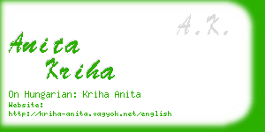 anita kriha business card